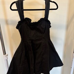 Free People Black Mini Dress with Wide Straps